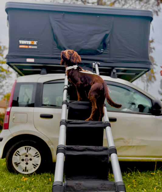 Designed for Tentbox Roof Tent / OEX Vertex Lite 130 Ladder Steps Attachment Upgrade (Dog and Sensory Friendly)