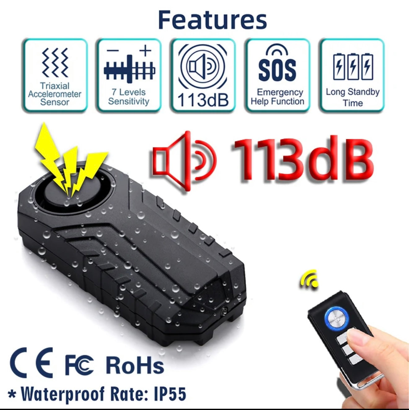 8 x M8 Roof Tent Anti-Theft High Security Lock Nut Set + Security Alarm Bundle
